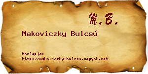 Makoviczky Bulcsú névjegykártya
