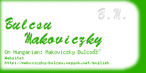 bulcsu makoviczky business card